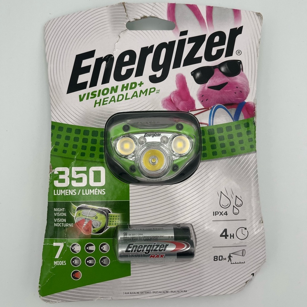 Brand new in original packaging! This Energizer Vision HD+ Headlamp delivers 350